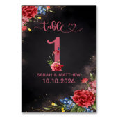 Numéro De Table Blush Floral Wedding Table Number  1 Card (Dos)