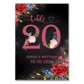 Numéro De Table Blush Floral Wedding Table Number 20 Card (Dos)
