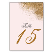 Numéro De Table Blush Gold Parties scintillant Sparkle Mariage élé (Dos)