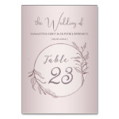 Numéro De Table Blush Minimalist Wedding Table Card (Dos)