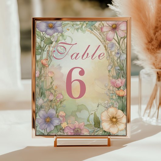 Numéro De Table Blush Pink Floral Quinceanera Celebration