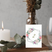 Numéro De Table Blush Pink Floral Wedding Table Number Card