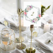 Numéro De Table Blush Pink Floral Wedding Table Number Card