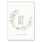 Numéro De Table Blush White Rustic Meadow Floral Wreath Mariage (Dos)