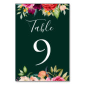 Numéro De Table Bohème fleuris Emerald Green (Dos)