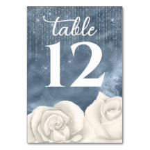 Bohème Rose blanche Dusty Bleu et Mariage argent