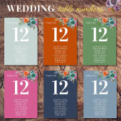 Numéro De Table Bohemian Garden Blue Boho Fleur sauvage Mariage