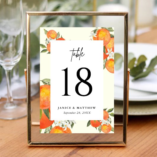 Numéro De Table Boho Abstract Orange Garden Wedding Seating