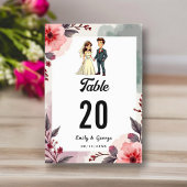 Numéro De Table Boho Aquarelle Florale Mariée Et Mariage De Chambr