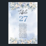 Numéro De Table Boho aquarelle hiver fleurs bleues ivoire mariage<br><div class="desc">Le style rustique des fleurs bleues d'hiver, des roses blanches et du feuillage vert d'eucalyptus pour un numéro de table mariage, apporte une touche charmant et élégante à tout décor mariage. Ces éléments se combinent pour créer un look magnifique et intemporel, parfait pour un mariage sur le thème de l'hiver....</div>