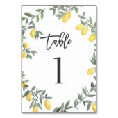 Numéro De Table Boho Aquarelle Laine de citron Tableau 1 (Dos)