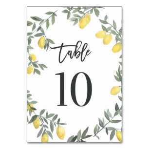 Numéro De Table Boho Aquarelle Laine de citron Tableau 10