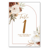 Numéro De Table Boho Arch Blanc Citrouille Floral Moderne (Par défaut)