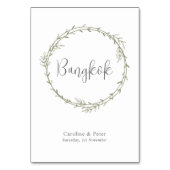 Numéro De Table Boho Bamboo Feuille Botanique Vert doux et élégant (Dos)