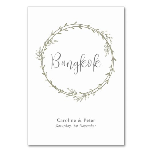 Numéro De Table Boho Bamboo Feuille Botanique Vert doux et élégant (Par défaut)