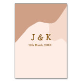 Numéro De Table Boho beige curvy orange nom mariage date (Dos)
