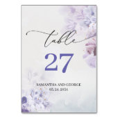 Numéro De Table Boho bleu lilas violet doux et roux (Dos)