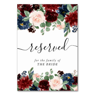 Numéro De Table Boho Bloom | Bourgogne Rustic Navy Blush Réservé