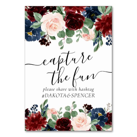 Numéro De Table Boho Bloom | La Bourgogne et la Marine Capturent N (Par défaut)