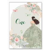 Numéro De Table Boho Blush Rose Sage Vert Quinceañera (Dos)