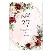 Numéro De Table Boho bordeaux or floral géométrique eucalyptus (Par défaut)