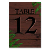 Numéro De Table Boho Brown Bois vert Typographie (Dos)