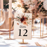 Numéro De Table Boho Burgundy Floral Mariage<br><div class="desc">Améliorez votre mariage de automne boho avec ces charmants panneaux de numéro de table fleur sauvage. Parfaits pour la mariée amoureuse de la nature, ces panneaux arborent des teintes d'automne chaudes et des fleurs sauvages délicats, ajoutant une touche d'élégance rustique à votre décor. Personnalisez-les pour correspondre à votre thème et...</div>