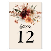 Numéro De Table Boho Burgundy Floral Mariage (Par défaut)