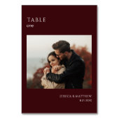 Numéro De Table Boho Burgundy Photo Wedding (Par défaut)