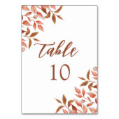 Numéro De Table Boho Burnt Orange Feuilles Mariage en terre cuite (Par défaut)