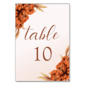 Numéro De Table Boho Burnt Orange Floral Terracotta Mariage (Par défaut)