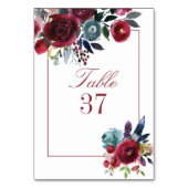 Numéro De Table Boho Chic Bourgogne et Mariage de automne d'automn (Par défaut)