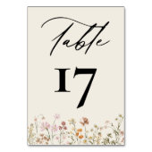 Numéro De Table Boho Chic Fleur sauvage Moderne Mariage (Dos)