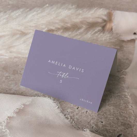 Numéro De Table Boho Chic Lavender Purple Nom de l'invité Place Ca