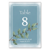Numéro De Table Boho Chic Vert Botaniques Smokey Blue Wash (Par défaut)
