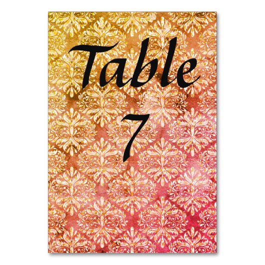 Numéro De Table Boho Damassé (Par défaut)