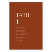 Numéro De Table Boho Deco d'automne | Nombre de tables rouille inv (Dos)