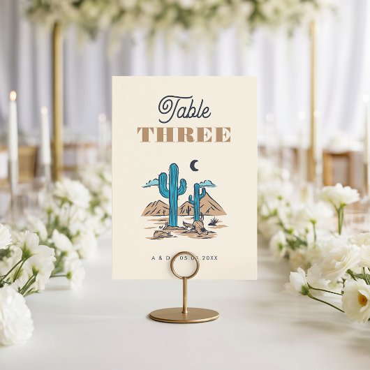 Numéro De Table Boho Desert Cactus Arizona Wedding Table Number