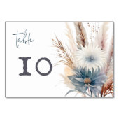 Numéro De Table Boho d'hiver Mariage Floral | BLANCHE (Devant)