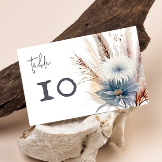 Numéro De Table Boho d'hiver Mariage Floral | BLANCHE