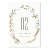 Numéro De Table Boho Dry Palm Pampas Grass Wild Floral Mariage (Par défaut)