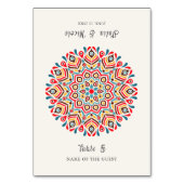 Numéro De Table Boho Ethnic Floral Mandala Wedding Place Card (Par défaut)