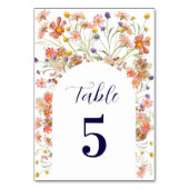 Numéro De Table Boho Fall Fleur sauvage Floral Arch Navy Blue Mari (Par défaut)