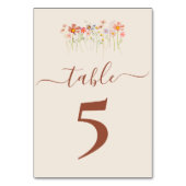 Numéro De Table Boho Fall Wildflower Tan Beige Terracotta Wedding (Par défaut)
