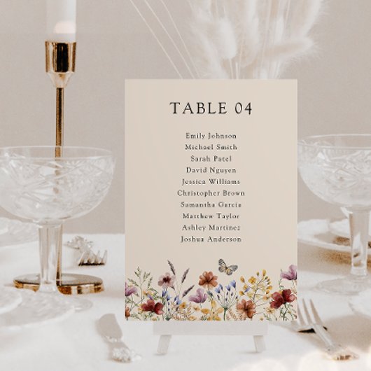 Numéro De Table Boho Fleur Sauvage
