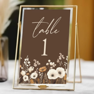 Numéro De Table Boho Fleur sauvage Fleurs sauvages Floral Garden M