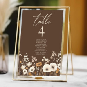 Numéro De Table Boho Fleur sauvage Fleurs sauvages Floral Garden M
