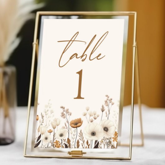 Numéro De Table Boho Fleur sauvage Fleurs sauvages Floral Garden M