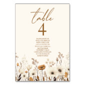 Numéro De Table Boho Fleur sauvage Fleurs sauvages Floral Garden M (Dos)