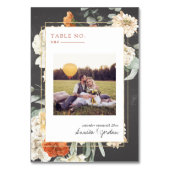 Numéro De Table Boho Fleurs Sombres Verdure Botanique | Mariage  (Dos)